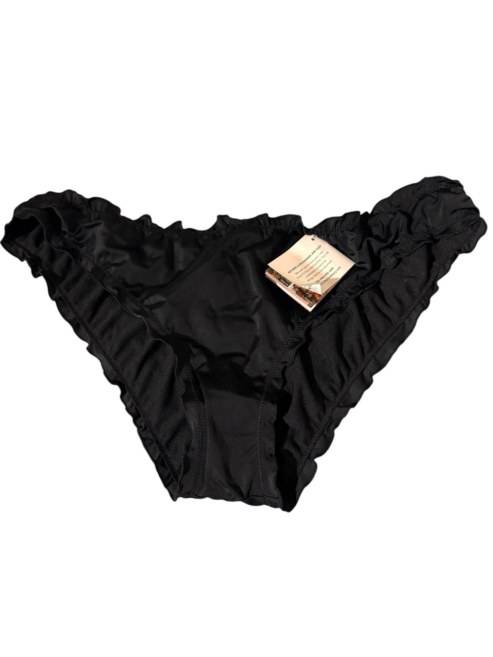 Smart & Sexy Black Ruffled Bikini Bottom XL